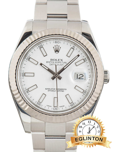 Rolex Datejust II 41mm White Luminous Dial Ref. 116334 Oyster Bracelet “2017”