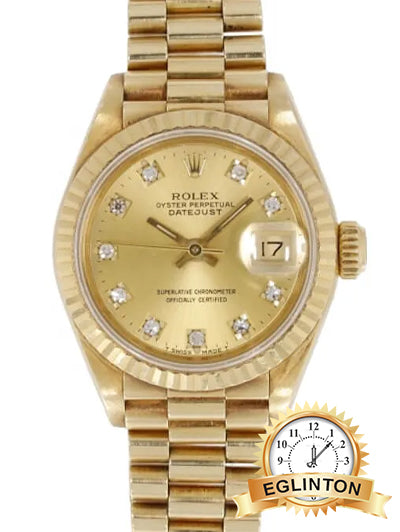 ROLEX LADIES PRESIDENT WATCH 6917 GENUINE ROLEX Diamond CHAMPAGNE DIAL - Johny Watches