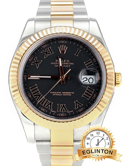 Rolex Datejust II 41mm Two Tone Grey Roman Dial Oyster Automatic Ref: 116333 - Johny Watches