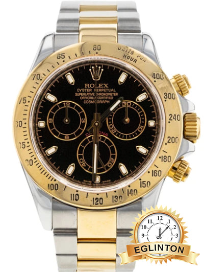Rolex 116523 Daytona Cosmograph Two Tone Black Dial 40mm Watch "2014"