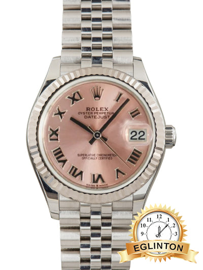 Rolex Datejust 31mm Pink Roman Dial Fluted Bezel Jubilee 278274 "2026"