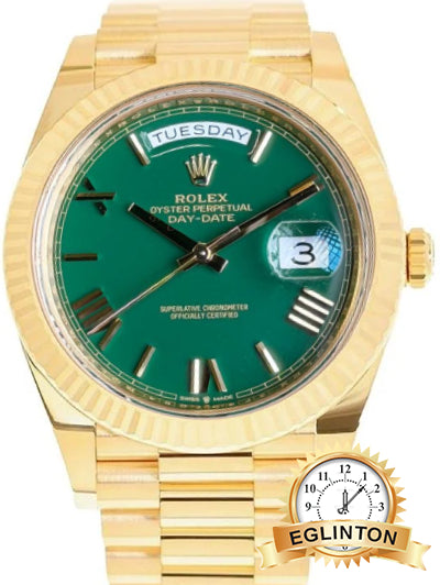 Rolex Day-Date 40mm Green Dial 18k Yellow Gold President 228238 "2024"