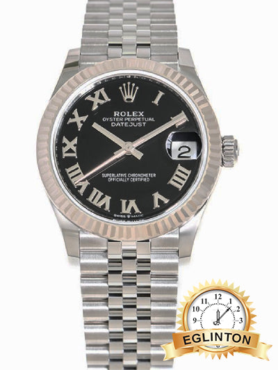 Rolex Datejust 31mm Black Roman Dial Jubilee Stainless Steel 278274 "2023"