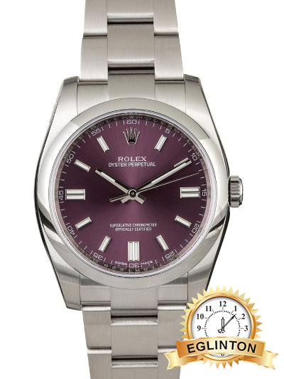 Rolex 36mm Oyster Perpetual 116000 Grape Purple Dial Oyster Stainless Steel “2018”