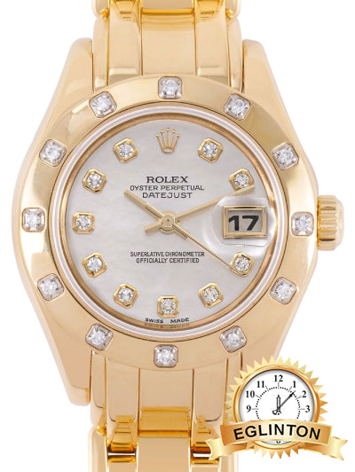 Rolex Lady-Datejust Pearlmaster 69318 Yellow gold White 29mm "1995"