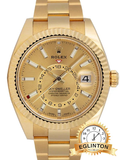 Rolex Sky-Dweller 18ct Yellow Gold Champagne/Index 326938 "2018"