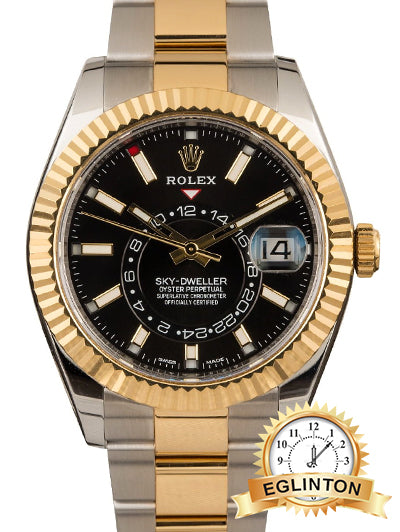 Rolex Sky-Dweller Two Tone Black 326933 - Johny Watches