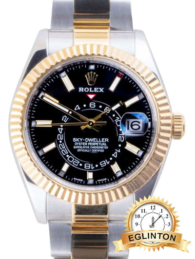 Rolex Sky-Dweller 42mm Black Dial Fluted Bezel Two-Tone Oyster 326933 "2021"