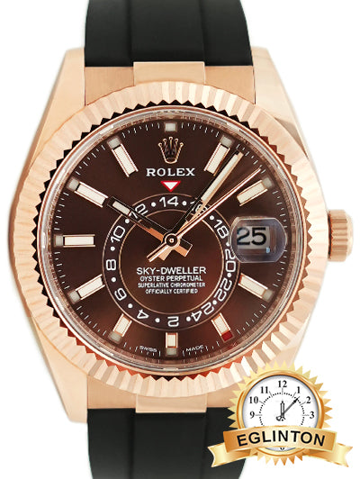 Rolex Sky-Dweller 42mm Rose Gold Chocolate Index Dial/ Oysterflex Bracelet  326235 "2022" - Johny Watches