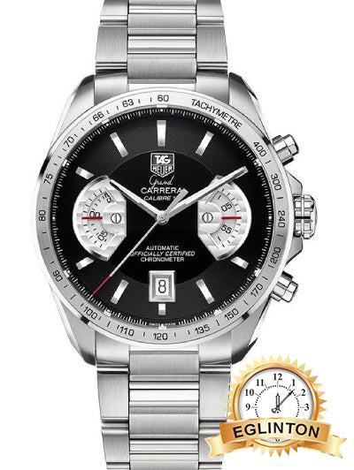 TAG Heuer Grand Carrera Calibre 17 RS Chronograph 43mm Black Dial Stainless Steel CAV511A.BA0902