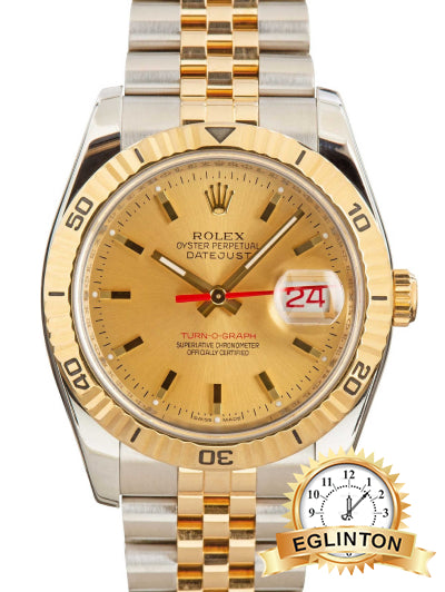 Rolex Datejust Jubliee 36mm Turn-O-Graph Thunderbird with Red Date "2012"