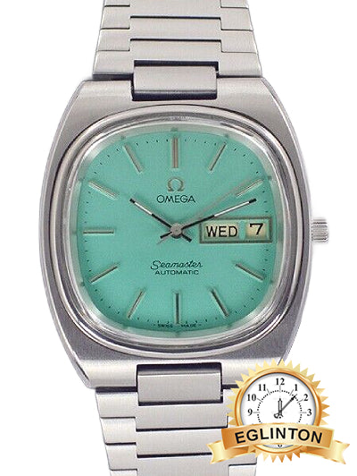 Omega Seamaster Automatic Day-Date 35mm Tiffany Blue Dial Stainless Steel Calibre 1020 Ref. 166.0213 Vintage