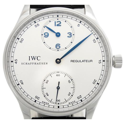 IWC Portuguese regulator IW 544401 men's hand-wound scale back Silver Dial Box & Paper - Johny Watches