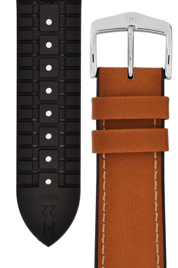 Hirsch JAMES Calf Leather Performance Watch Strap in GOLD BROWN - Johny Watches