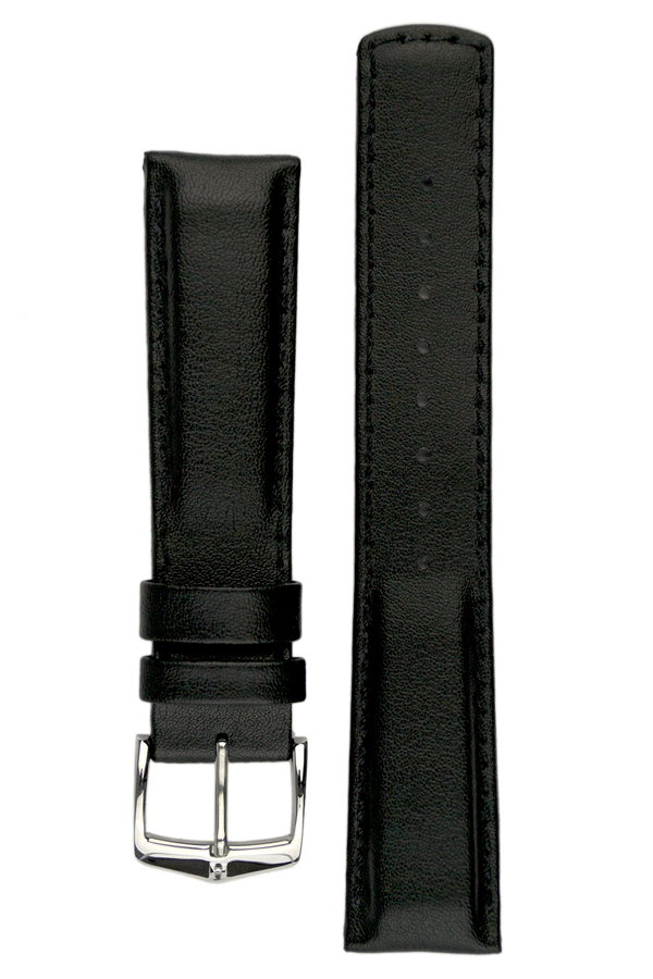 Hirsch RUNNER Water-Resistant Calf Leather Watch Strap in BLACK - Johny Watches