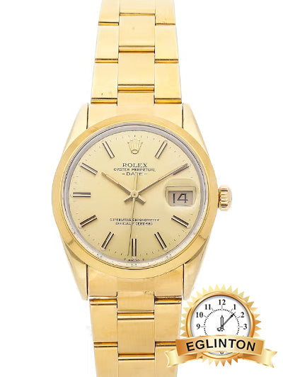 Rolex Oyster Perpetual Date Gold Plated 15505 - Johny Watches