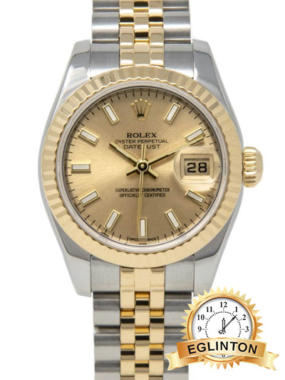 Rolex 26MM Lady-Datejust, Champagne Dial, Steel & Gold, 179173 "2013" - Johny Watches