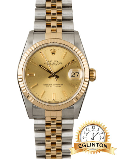 Rolex Datejust 68273 Midsize Champagne Dial Ladies Watch - Johny Watches