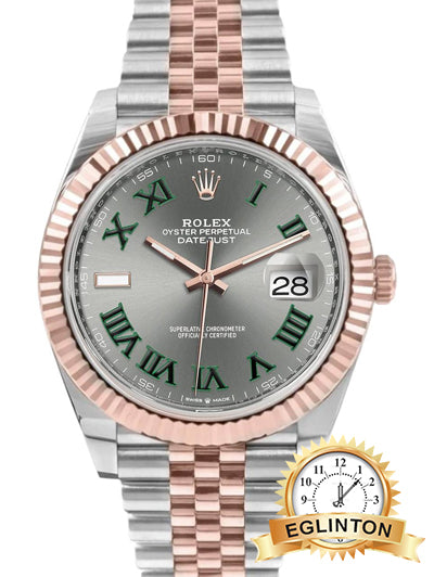 Rolex DateJust 41 II 126331 Gray Everose Gold 18K Wimbledon "2020" - Johny Watches